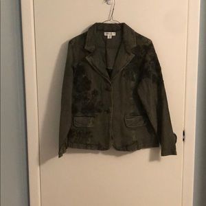 Coldwater Creek Floral Denim jacket